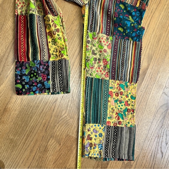 Mushroom Patchwork Jumpsuit Overalls Sz S/M - Picture 10 of 11